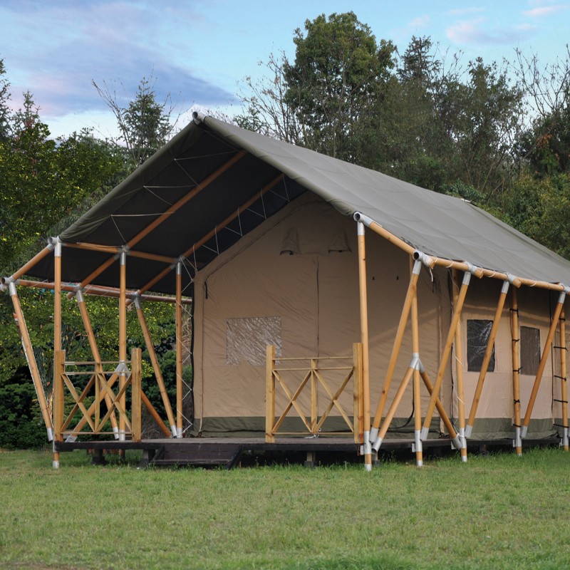 Kuum müügifaktor Hind veekindel PVC ja Canvas Luxury Safari Glamping Tent for Camp